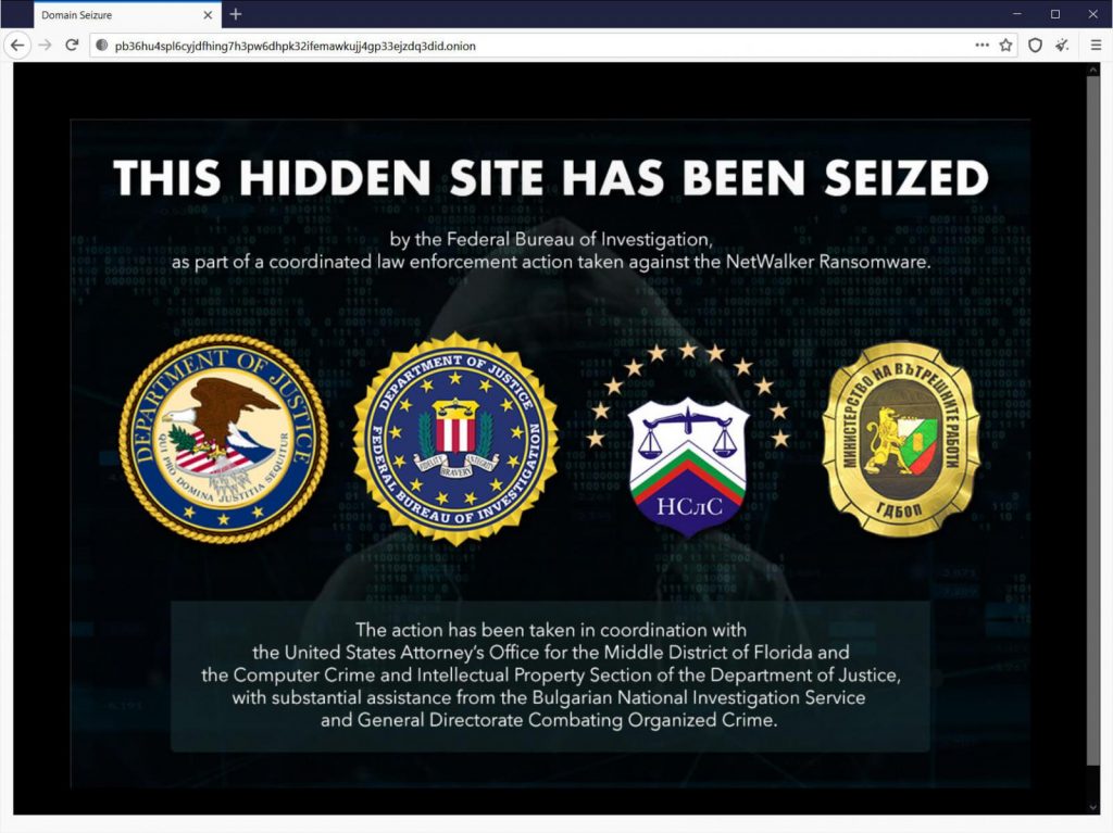 美国执法部门查封勒索软件Netwalker及其暗网网站