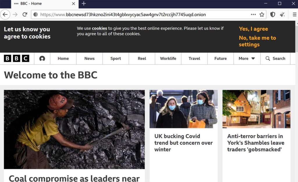 BBC的Tor镜像网站于9月底推出v3域名，并于本月初正式关闭v2域名