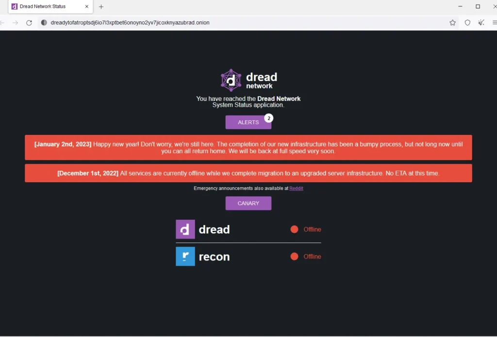 Dread网站管理员在Reddit发表声明称，Dread论坛有希望在一周内回归