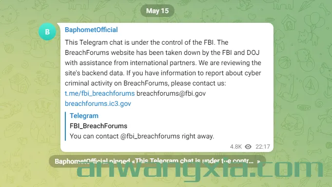 快讯：臭名昭著的暗网数据泄露论坛BreachForums被FBI查封