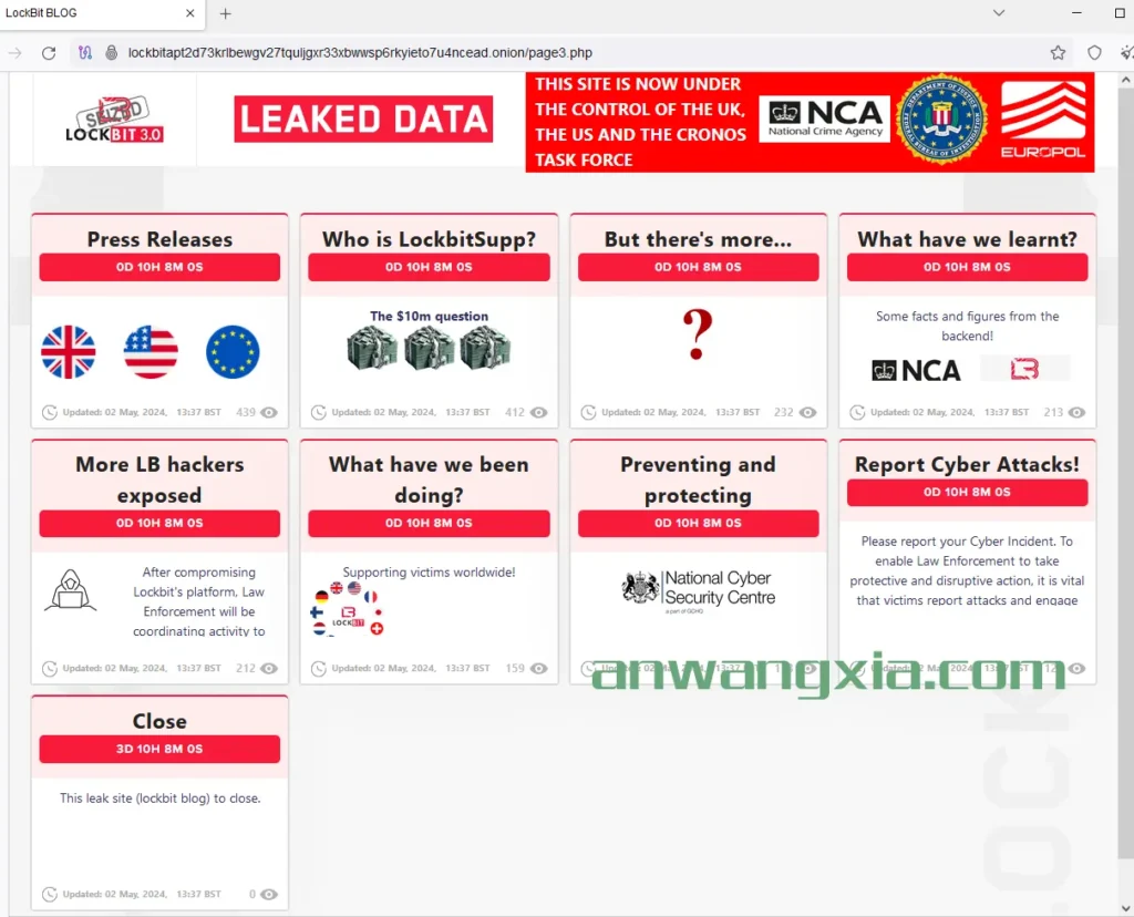 警方恢复对LockBit暗网泄密网站的访问，并称对该勒索软件团伙进行持续调查