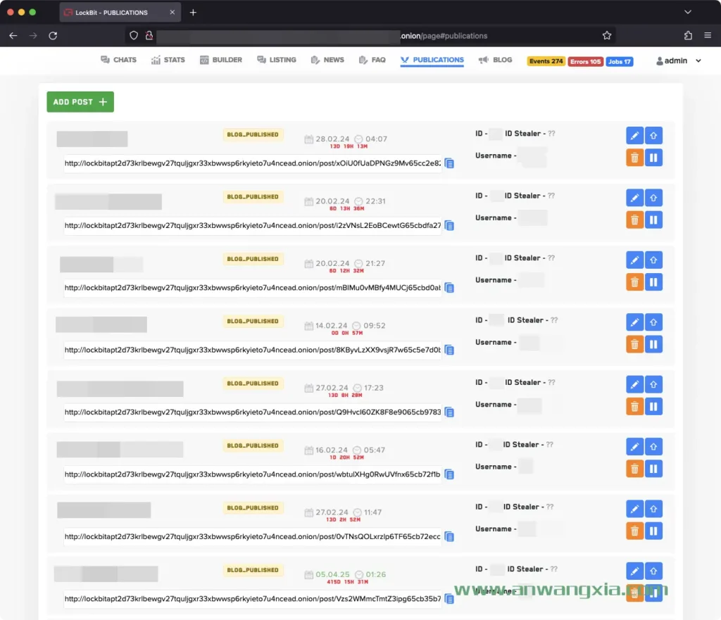 暗网勒索软件团伙LockBit遭黑客攻击：内部数据库、聊天记录、系统截图遭曝光