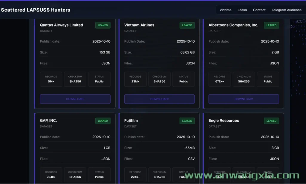 就这：Scattered LAPSUS$ Hunters团伙仅泄露了6名受害者的部分数据