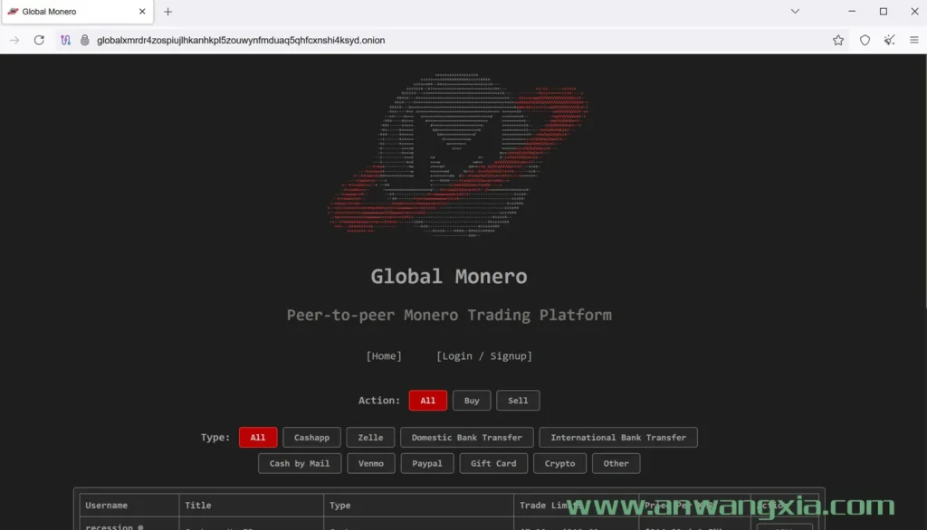 新的门罗币点对点交易平台Global Monero在暗网推出，使用请谨慎